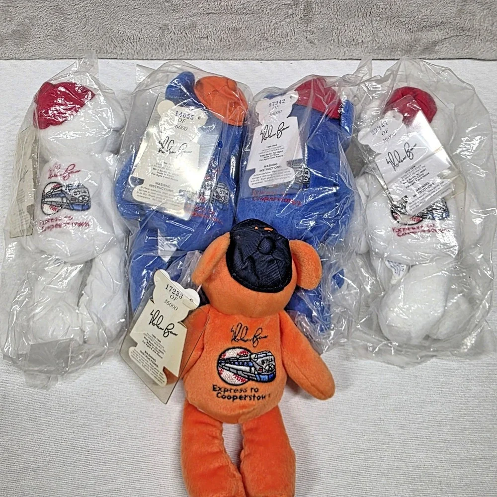 Nolan Ryan Express to Cooperstown Lot Of 5 Stuffed Animal Plush Bear Toys